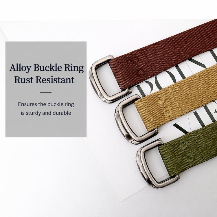 Unisex Elastic Nylon Web Belt Stretch Casual Jeans Belts With Alloy Double Buckle, Length: 115cm(Brown) - Image 4