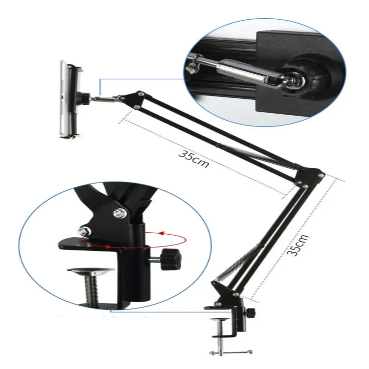 Universal 360 Degree Rotating Flexible Long Arm Lazy Phone Tablet Pad Holder Clip Bracket - Image 7