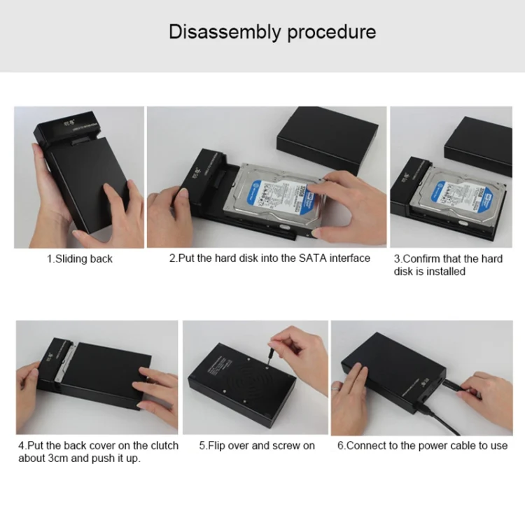 Universal SATA 2.5 / 3.5 inch USB3.0 Interface External Solid State Drive Enclosure for Laptops / Desktop Computers, The Maximum Support Capacity: 10TB - Image 16