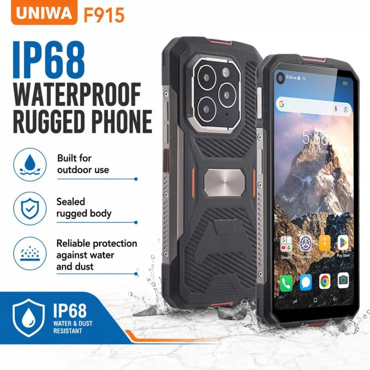 UNIWA F915 Rugged Phone, 4GB+64GB,  6.28 inch Android 160 Unisoc T310 Quad Core, Network: 4G, NFC, Plug:UK Plug(Black Orange) - Image 5