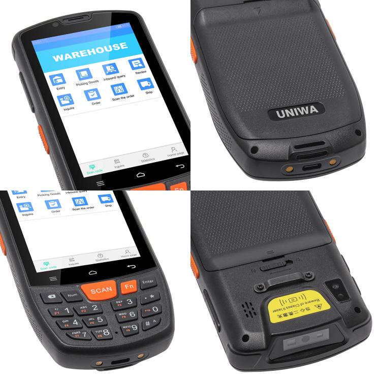UNIWA HS006 Industrial PDA QR Code Scanner, 2GB+16GB, 4.0 inch Android 11 MediaTek MT6762 Octa Core, NFC, Network: 4G (AU Plug) - Image 6