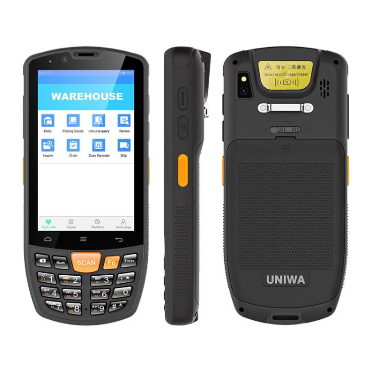 UNIWA HS006 Industrial PDA QR Code Scanner, 2GB+16GB, 4.0 inch Android 11 MediaTek MT6762 Octa Core, NFC, Network: 4G (US Plug)