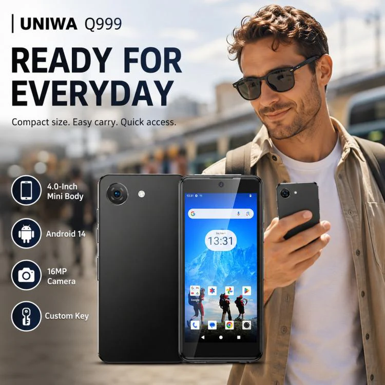 UNIWA Q999, 4GB+64GB, 4.0 inch Android 14.0 Unisoc T606 Octa Core, Network: 4G, OTG, Plug:AU Plug(Black) - Image 11
