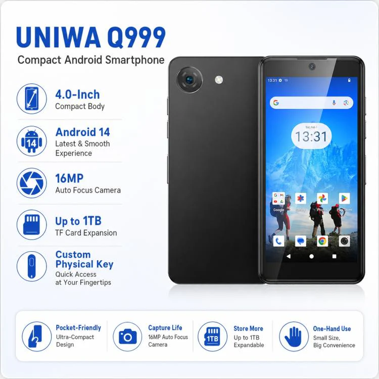 UNIWA Q999, 4GB+64GB, 4.0 inch Android 14.0 Unisoc T606 Octa Core, Network: 4G, OTG, Plug:UK Plug(White) - Image 7