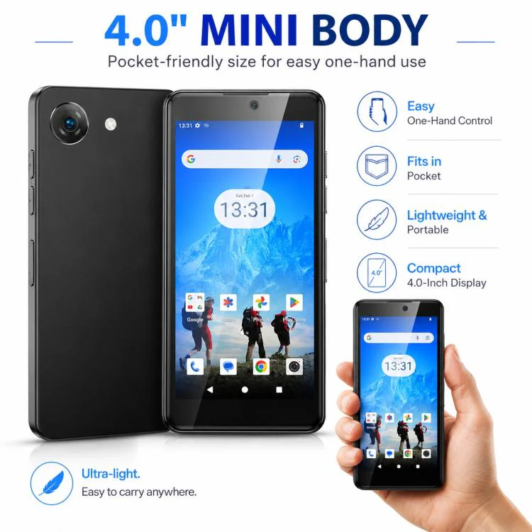 UNIWA Q999, 4GB+64GB, 4.0 inch Android 14.0 Unisoc T606 Octa Core, Network: 4G, OTG, Plug:UK Plug(White) - Image 8