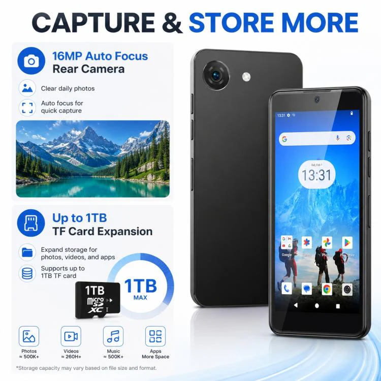 UNIWA Q999, 4GB+64GB, 4.0 inch Android 14.0 Unisoc T606 Octa Core, Network: 4G, OTG, Plug:US Plug(White) - Image 10