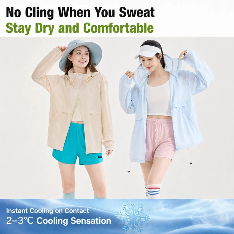 UPF50+ Cooling Fiber Lightweight Breathable Sun Protection Coat, Size:2XL(Rose Red) - Image 10