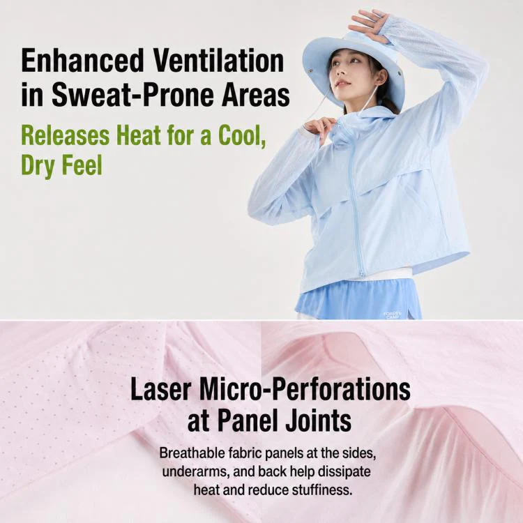 UPF50+ Cooling Fiber Lightweight Breathable Sun Protection Coat, Size:L(Pearl Purple) - Image 9