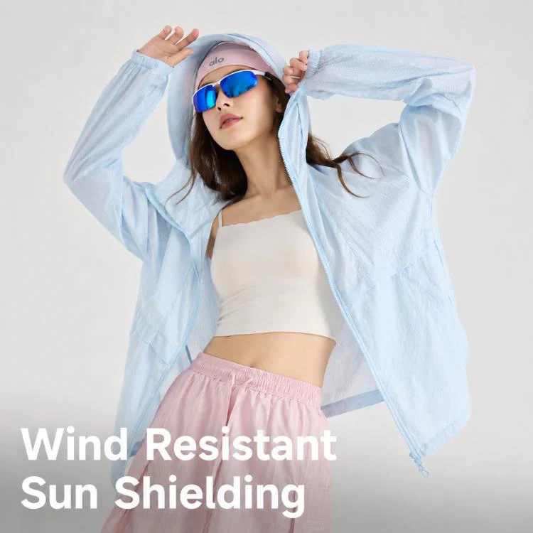 UPF50+ Cooling Fiber Lightweight Breathable Sun Protection Coat, Size:XL(Short Style Rose Red) - Image 3