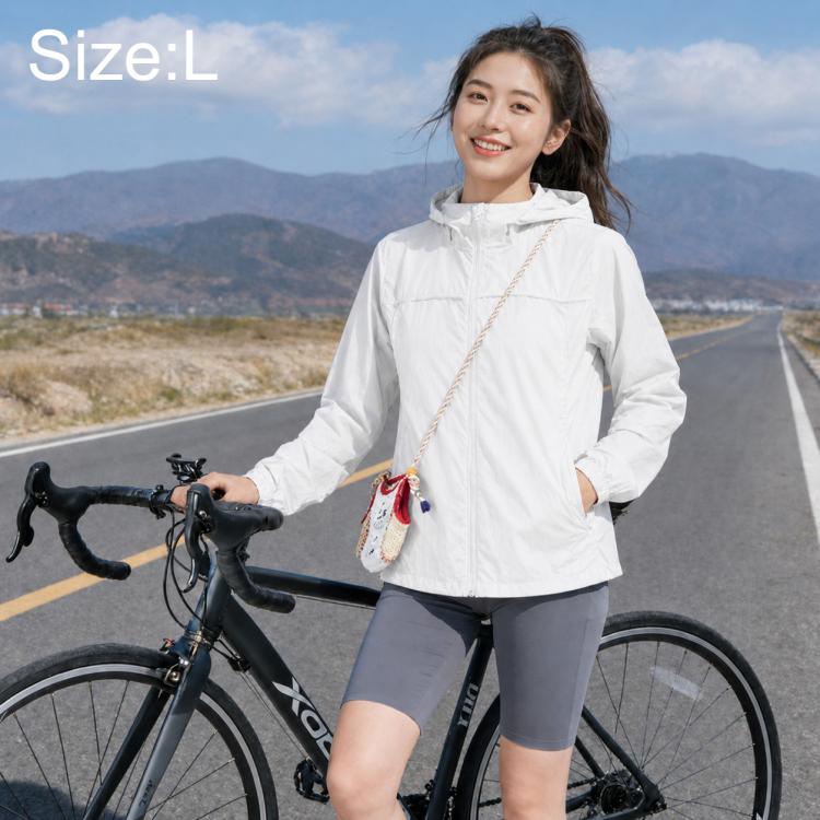 UPF50+ Cooling Fiber Lightweight Breathable Sun Protection Women Coat, Size:L(Light Yellow)