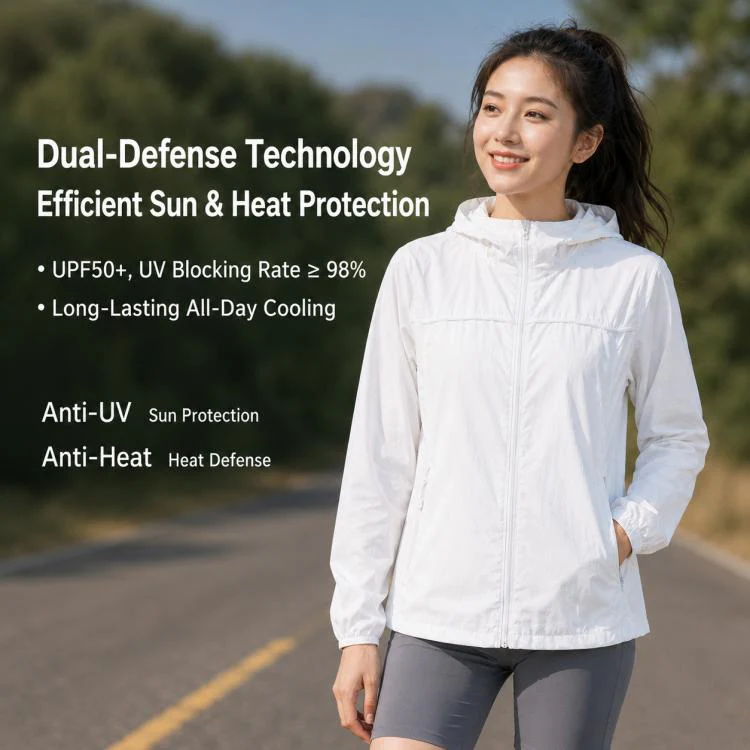 UPF50+ Cooling Fiber Lightweight Breathable Sun Protection Women Coat, Size:L(Light Yellow) - Image 3