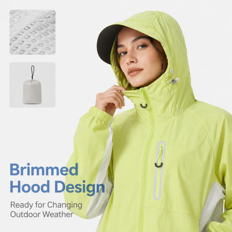 UPF50+ Lightweight Breathable Sun Protection Coat with Black Rubber Brim Hood, Size:S(Light Grey) - Image 3