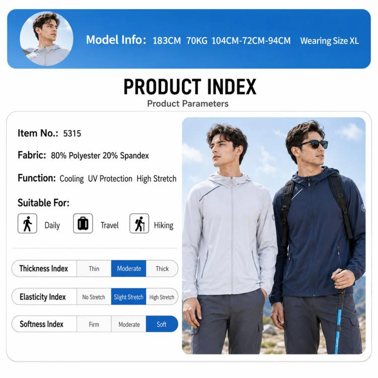 UPF50+ Lightweight Breathable Sun Protection Men Coat, Size:4XL(Light Gray) - Image 5