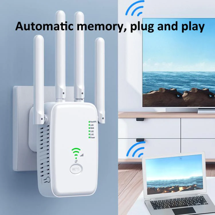 Urant U11 1200Mbps 2.4G&5.8G Wireless Repeater WiFi Signal Amplifier Support WPS Quick Setting US Plug White - Image 8