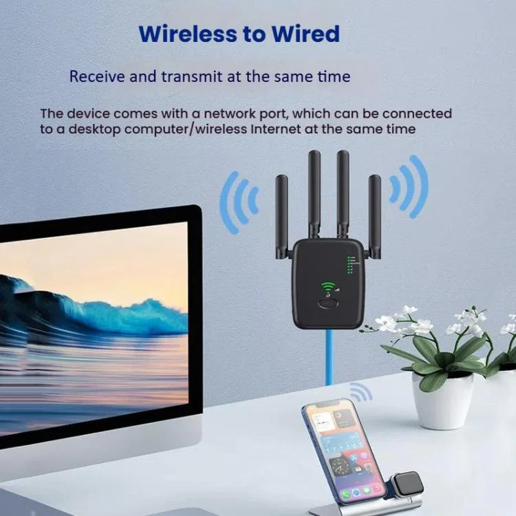 Urant U11 1200Mbps 2.4G&5.8G Wireless Repeater WiFi Signal Amplifier Support WPS Quick Setting US Plug White - Image 9