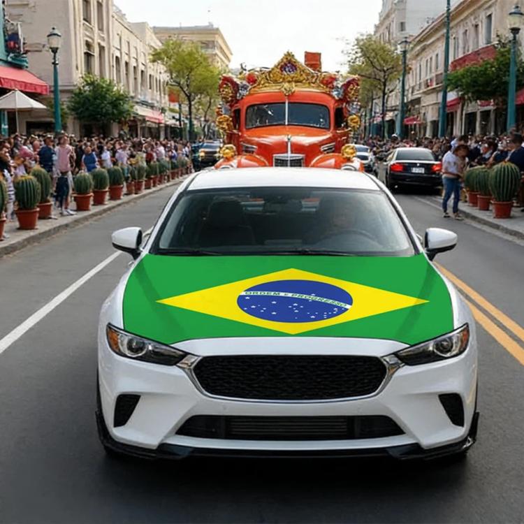 USA-Canada-Mexico World Cup Cheering Flag Dustproof Car Cover, Specification: Brazil(115x150cm)
