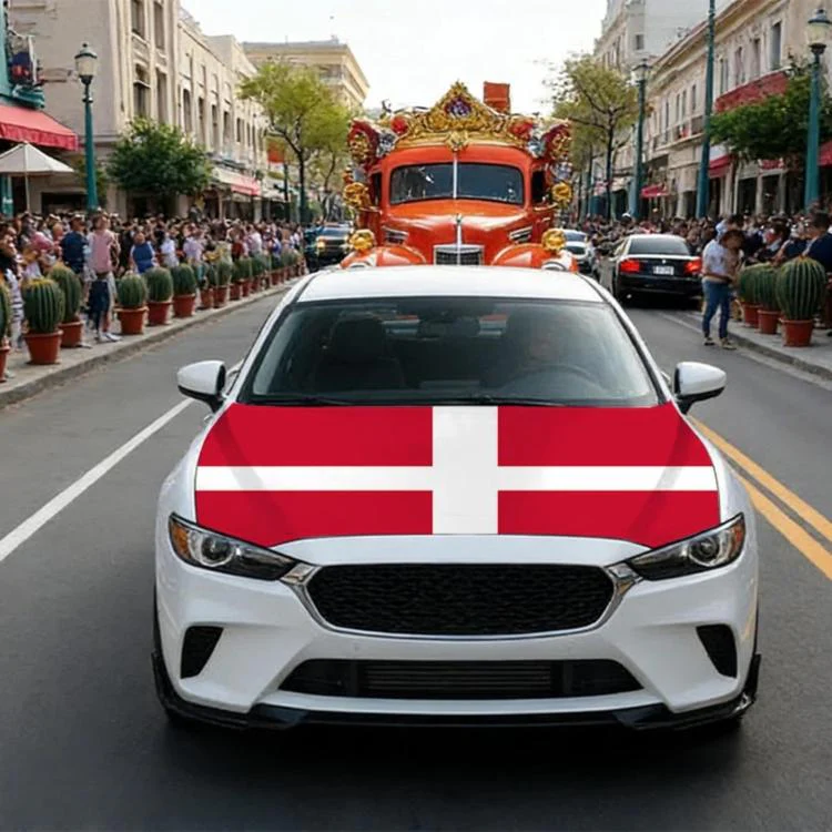 USA-Canada-Mexico World Cup Cheering Flag Dustproof Car Cover, Specification: Denmark(125x150cm)