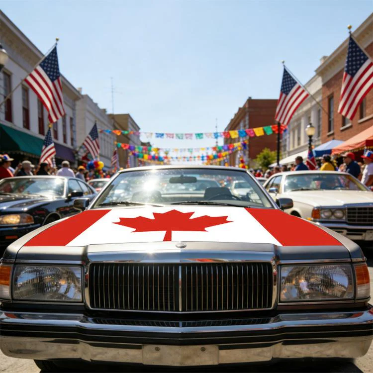 USA-Canada-Mexico World Cup Cheering Flag Dustproof Car Cover, Specification: Merron(125x150cm) - Image 4