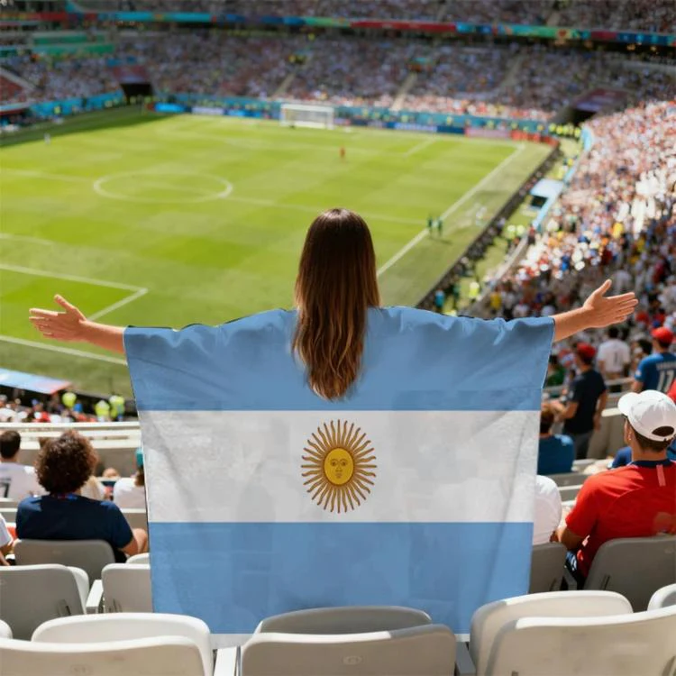 USA-Canadian-Mexican World Cup Fans Capes Flags, Specification: Argentina(90x150cm)