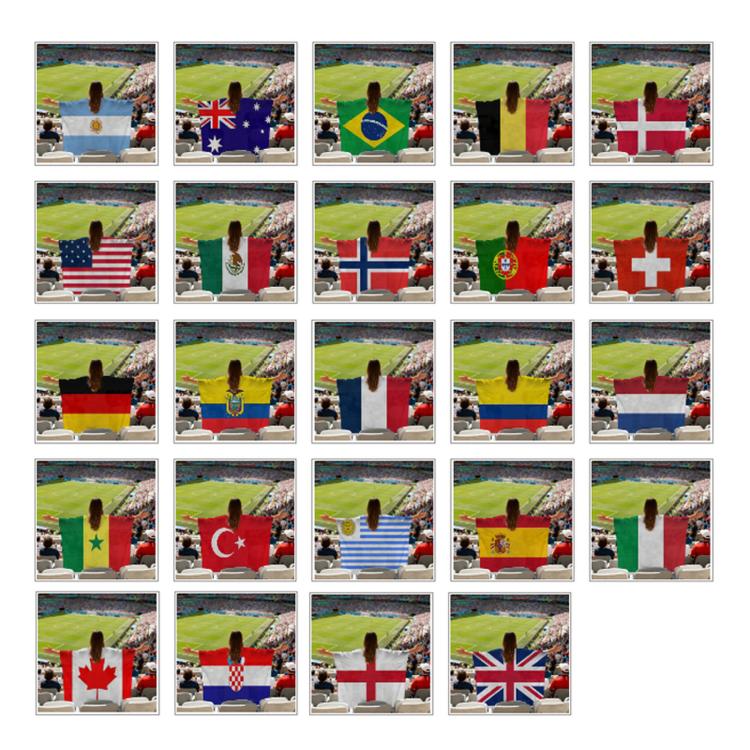 USA-Canadian-Mexican World Cup Fans Capes Flags, Specification: Belgium(90x150cm) - Image 2