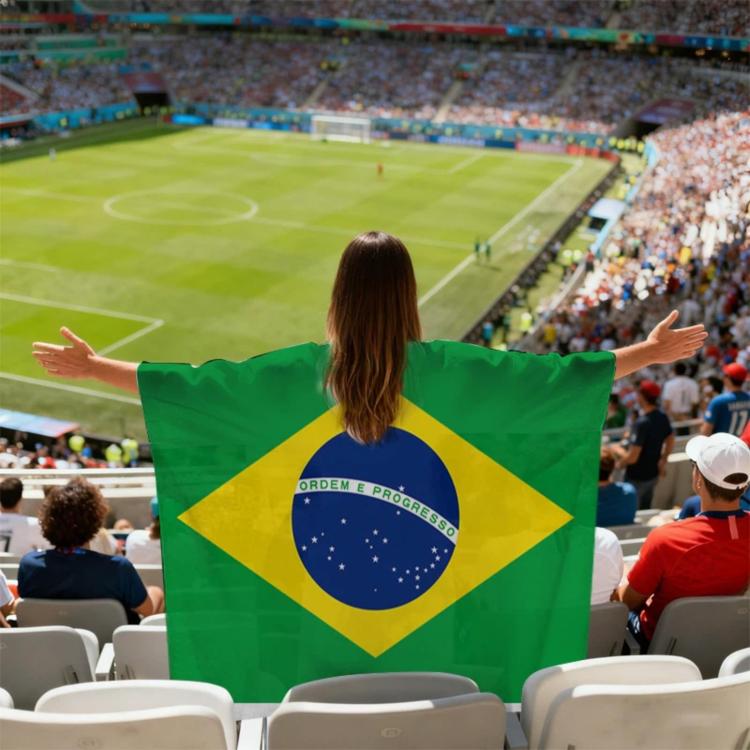 USA-Canadian-Mexican World Cup Fans Capes Flags, Specification: Brazil(90x150cm)