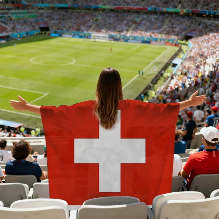 USA-Canadian-Mexican World Cup Fans Capes Flags, Specification: Switzerland(90x150cm)