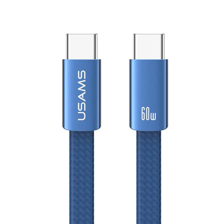 USAMS SJ783 U96 1.2m 60W USB-C / Type-C to USB-C / Type-C Aluminum Alloy Fast Charging Data Cable(Blue)