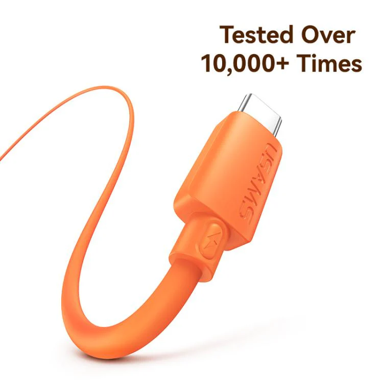 USAMS SJ786 U98 3A USB to Type-C Silicone Fast Charging Data Cable, Length: 1m(Orange) - Image 7