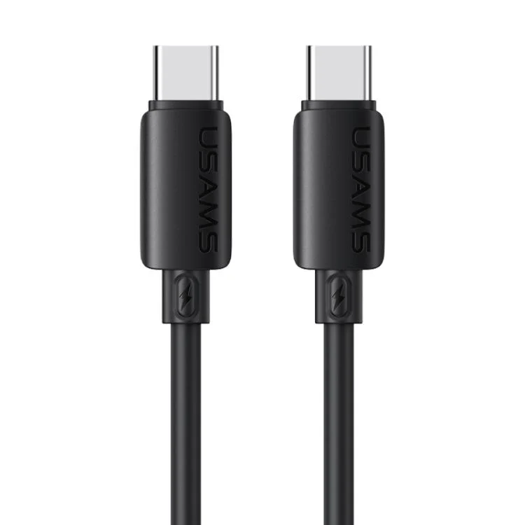 USAMS SJ787 U98 60W Type-C to Type-C Silicone Fast Charging Data Cable, Length: 1m(Black)