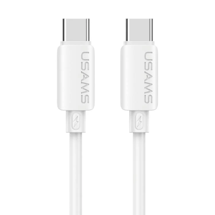 USAMS SJ787 U98 60W Type-C to Type-C Silicone Fast Charging Data Cable, Length: 1m(White)