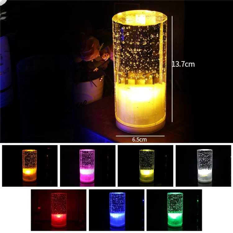 USB Charging LED Round Bar Crystal Lamp KTV Atmosphere Decorative Light, Color: Yellow - Image 2