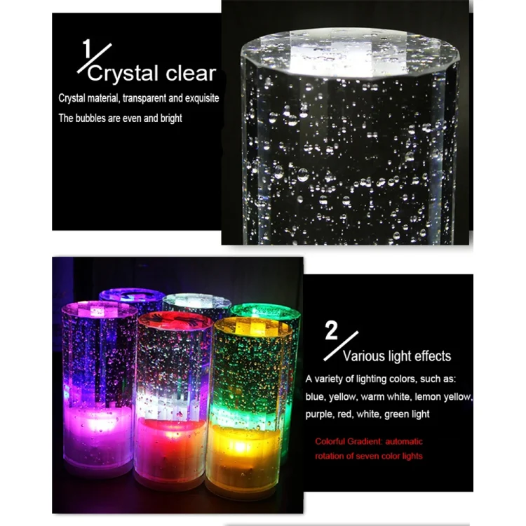 USB Charging LED Round Bar Crystal Lamp KTV Atmosphere Decorative Light, Color: Yellow - Image 3