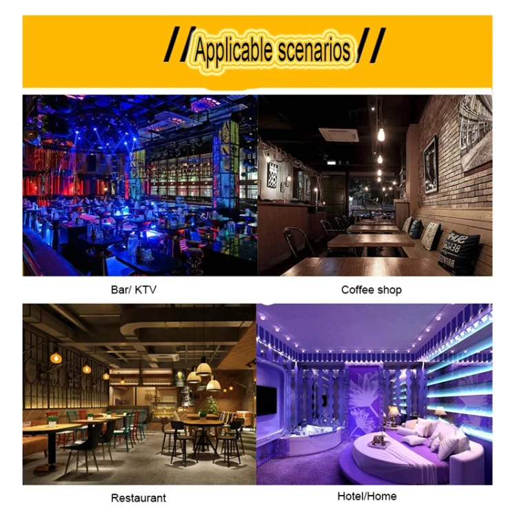 USB Charging LED Round Bar Crystal Lamp KTV Atmosphere Decorative Light, Color: Yellow - Image 5