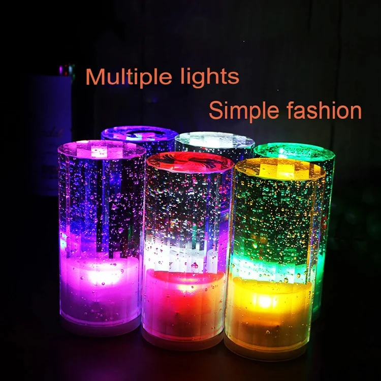 USB Charging LED Round Bar Crystal Lamp KTV Atmosphere Decorative Light, Color: Yellow - Image 6
