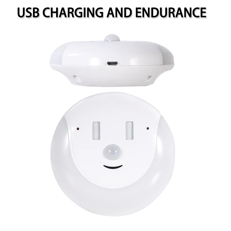 USB Charging Light & Human Body Sensing Control Smile Magnetic Night Light(Cold White Light) - Image 3