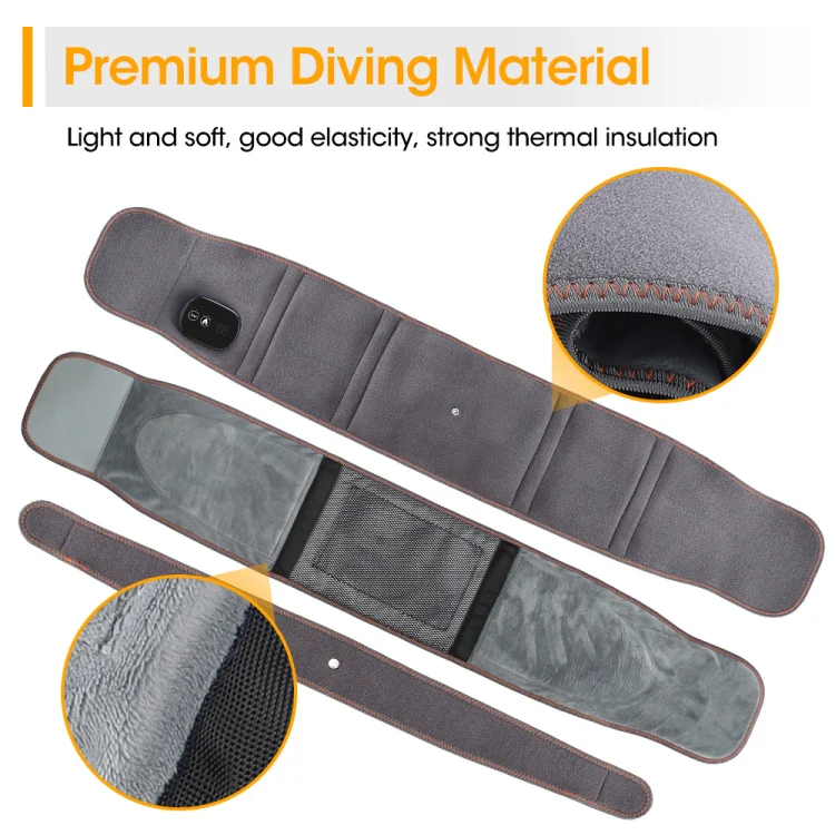 USB Charging Red Light Heating Massage Lumbar Belt Warming Waist Belt(Gray) - Image 7