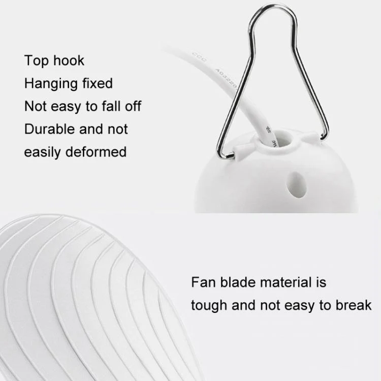 USB Home Dormitory Mute High Wind Power Mini Fan Six Blade Small Ceiling Fan, Style: Fan+Remote Control Speed Control Cord - Image 12