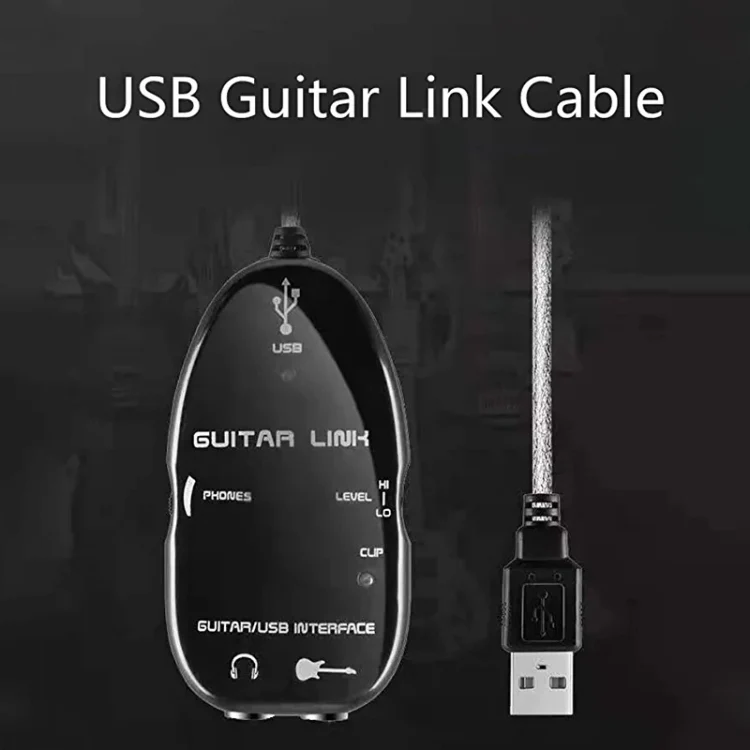 USB Interface Guitar Link Cable PC / MAC Recording(Black) - Image 6