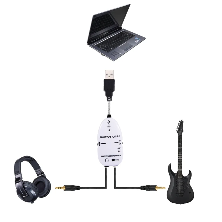 USB Interface Guitar Link Cable PC / MAC Recording(White) - Image 5