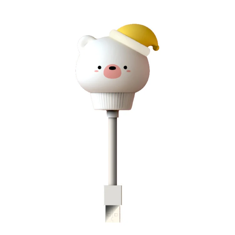 USB Night light LED Cute Bedroom Sleep Eye Protection Bedside Lamp, Style:Regular Version(Bear) - Image 2