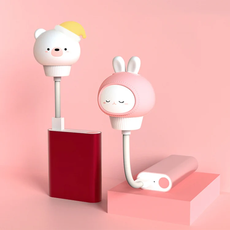 USB Night light LED Cute Bedroom Sleep Eye Protection Bedside Lamp, Style:Remote Control Version(Bear) - Image 3
