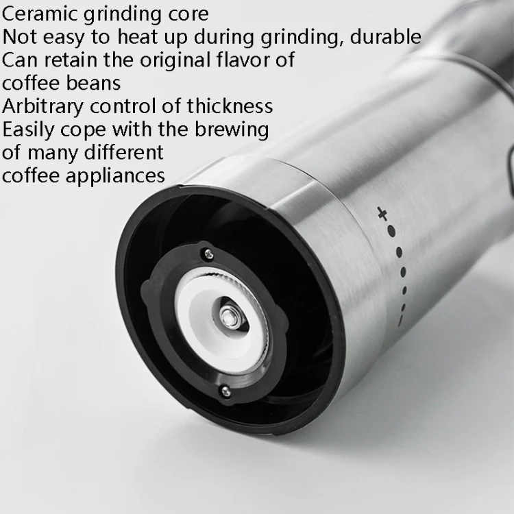 USB Rechargeable Coffee Machine Electric Coffee Grinder(Stainless Steel Color) - Image 4