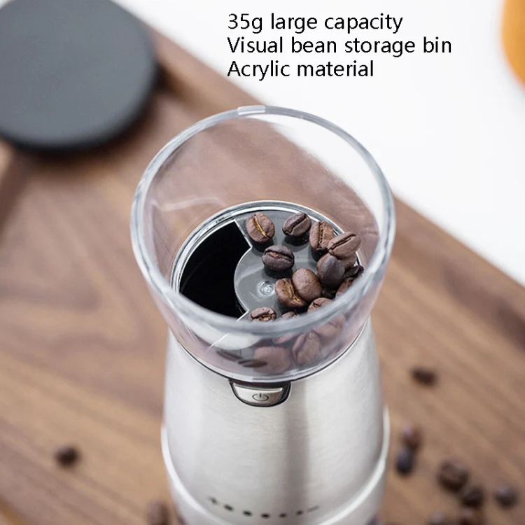 USB Rechargeable Coffee Machine Electric Coffee Grinder(Stainless Steel Color) - Image 5