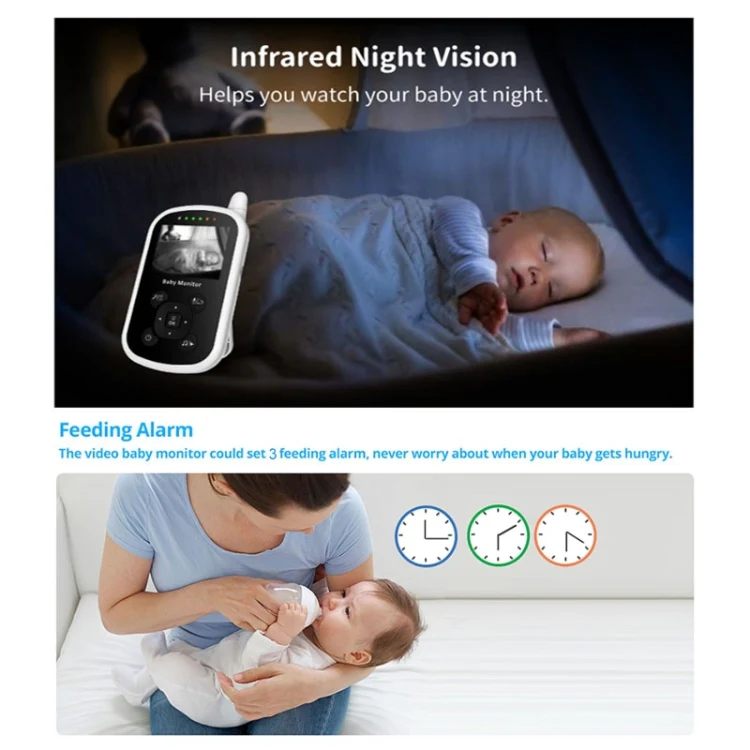 UU24 2.4 Inch Wireless Baby Monitor Camera Temperature Monitor 2 Way Audio VOX Lullaby UK Plug - Image 5