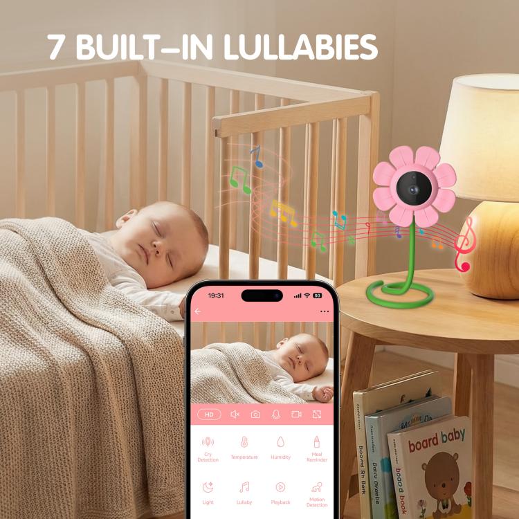 V1 Flower Shaped 4MP Baby Monitor Care Camera, Plug:EU Plug(Blue) - Image 6