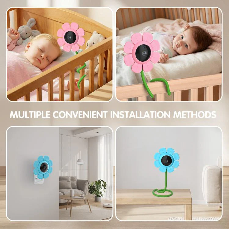 V1 Flower Shaped 4MP Baby Monitor Care Camera, Plug:EU Plug(Pink) - Image 9