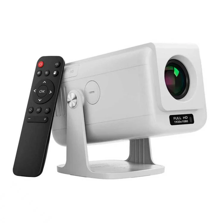 V1 Manual Focus 3 inch LCD 1920x1080P 270ANSI Android 13 OS Portable Smart Projector, Plug Type:US Plug(White)