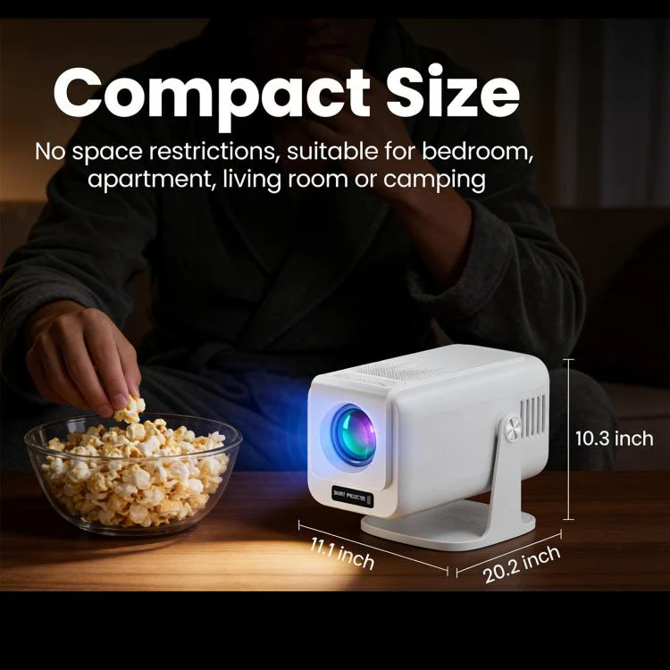 V1 Manual Focus 3 inch LCD 1920x1080P 270ANSI Android 13 OS Portable Smart Projector, Plug Type:US Plug(White) - Image 9