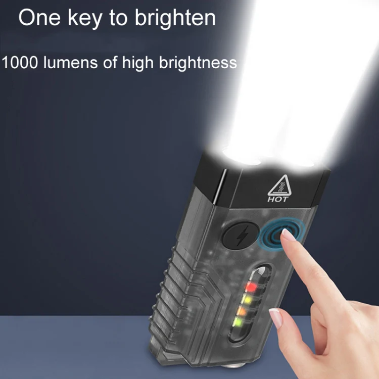 V10 Portable Keychain Light USB Rechargeable Bright Mini Flashlight(Black) - Image 11