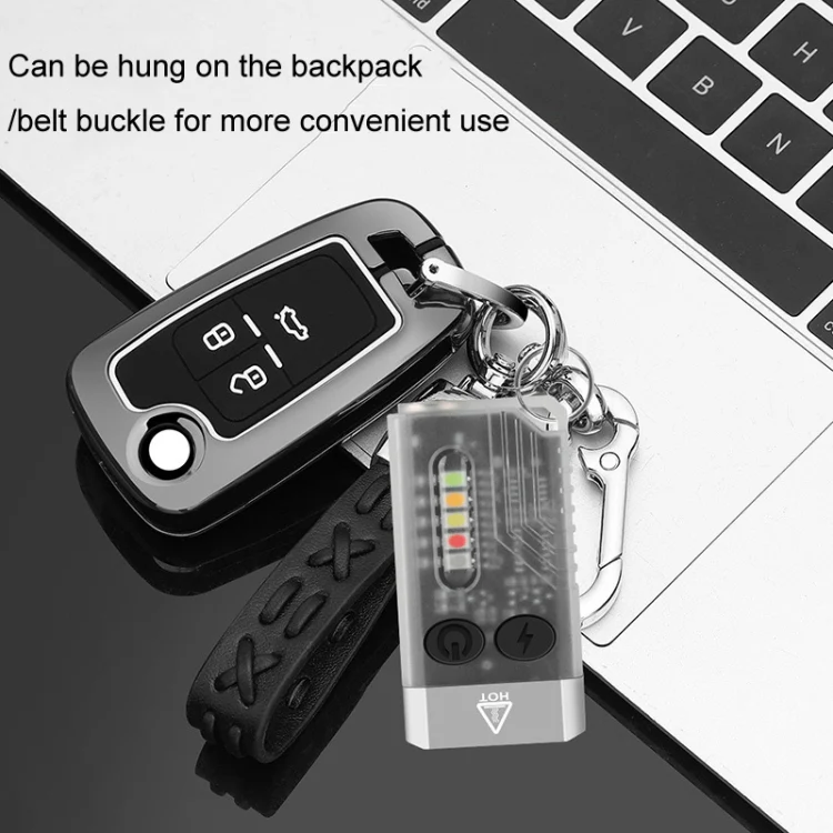 V10 Portable Keychain Light USB Rechargeable Bright Mini Flashlight(Black) - Image 4